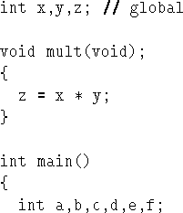 \begin{figure}\begin{tex2html_preform}\begin{verbatim}4020
High Memory ^
\vert...
...n our example)
Local Variables.\end{verbatim}\end{tex2html_preform}\end{figure}